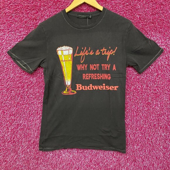 Budweiser Life's A Trip Vintage Style Gray T-Shirt XS - Picture 1 of 4